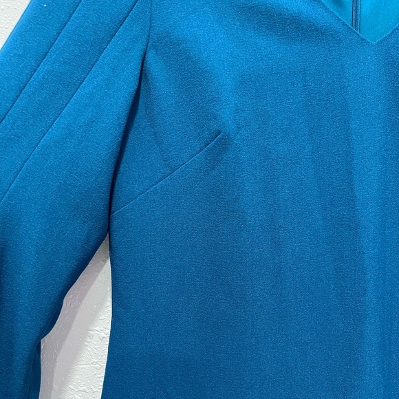 Jessica Howard teal Sheath Dress with tulip Bell Sleeves 14 - Picture 6 of 7